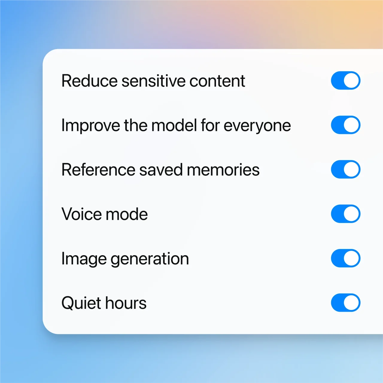 Zrzut ekranu ustawień kontroli rodzicielskiej w aplikacji mobilnej ChatGPT
